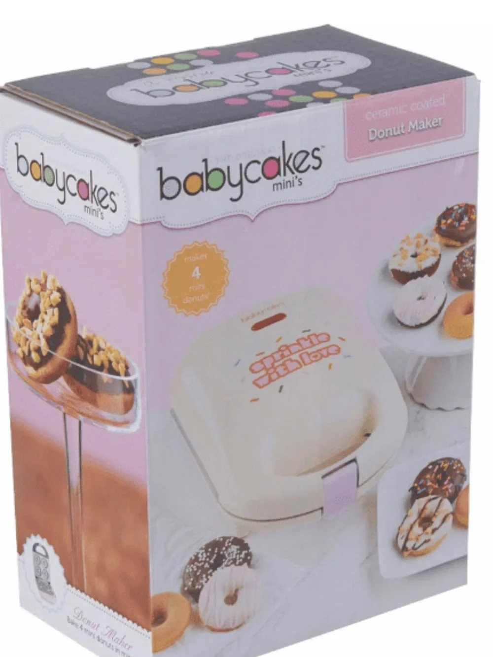 Babycakes Mini's Donut Maker - Makes 4 Non-Stick Mini Donuts NEW MSRP $24.99
